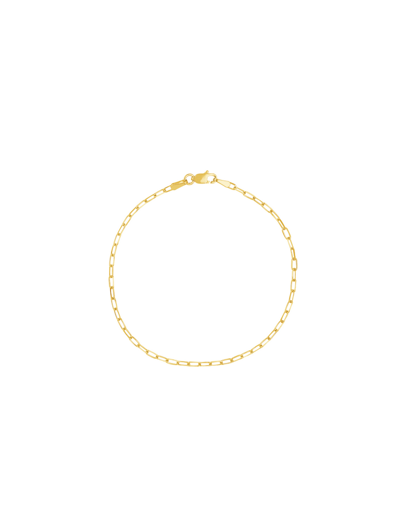 Pulsera Con Mini Eslabones 4 mm Oro 14k