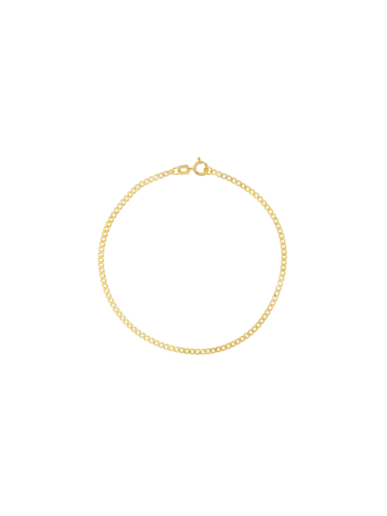 Pulsera Eslabones Planchados 1.9 mm Oro 14k