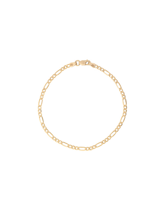 Pulsera Eslabon Figaro 2mm Con Textura Oro 14k