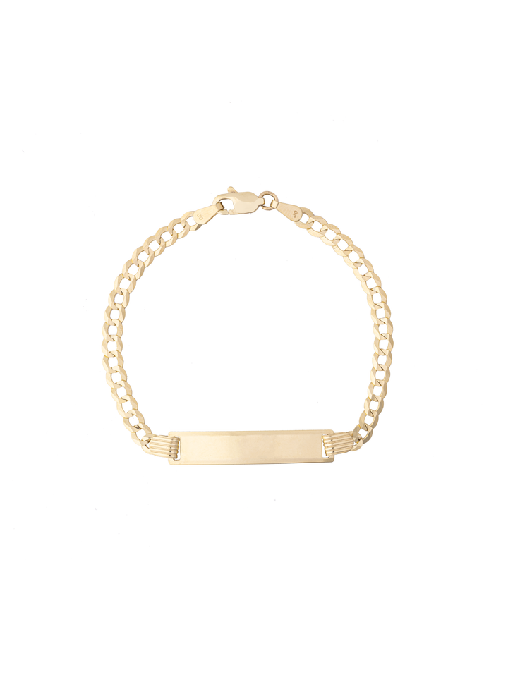 Pulsera Placa Cadena Gruesa Oro 14k