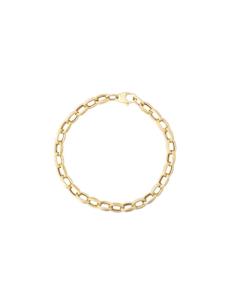 Pulsera Eslabon Ovalado 6 mm Oro 14k