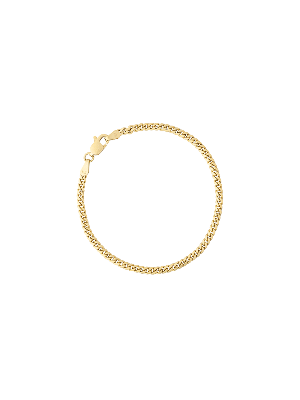 Pulsera Delgada Eslabon Cubano Oro 14k