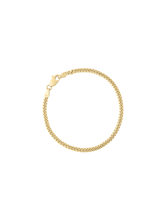 Pulsera Delgada Eslabon Cubano Oro 14k