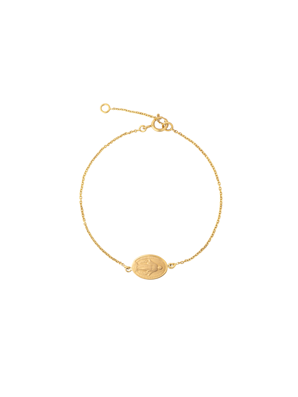 Pulsera Con Medalla Virgen Milagrosa Oro 14k