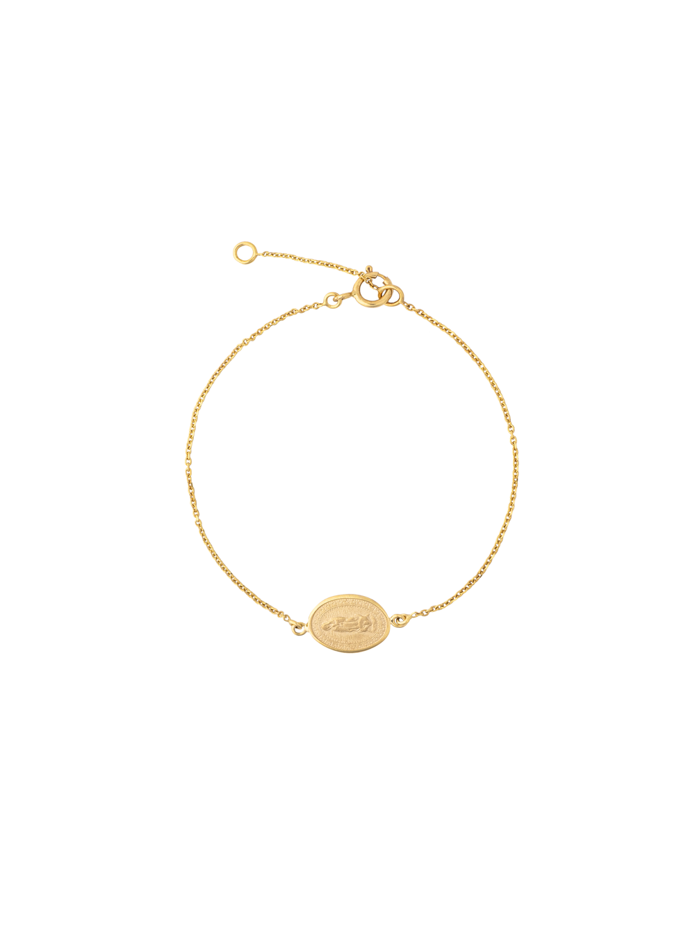 Pulsera Con Medalla Virgen de Guadalupe Oro 14k