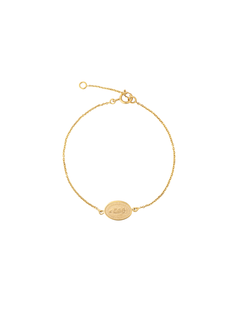 Pulsera Con Medalla Virgen de Guadalupe Oro 14k