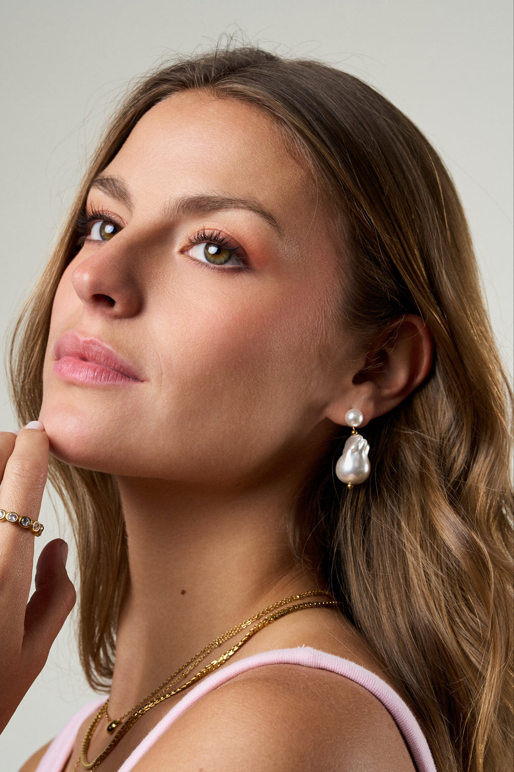 Par Arete Doble Perla