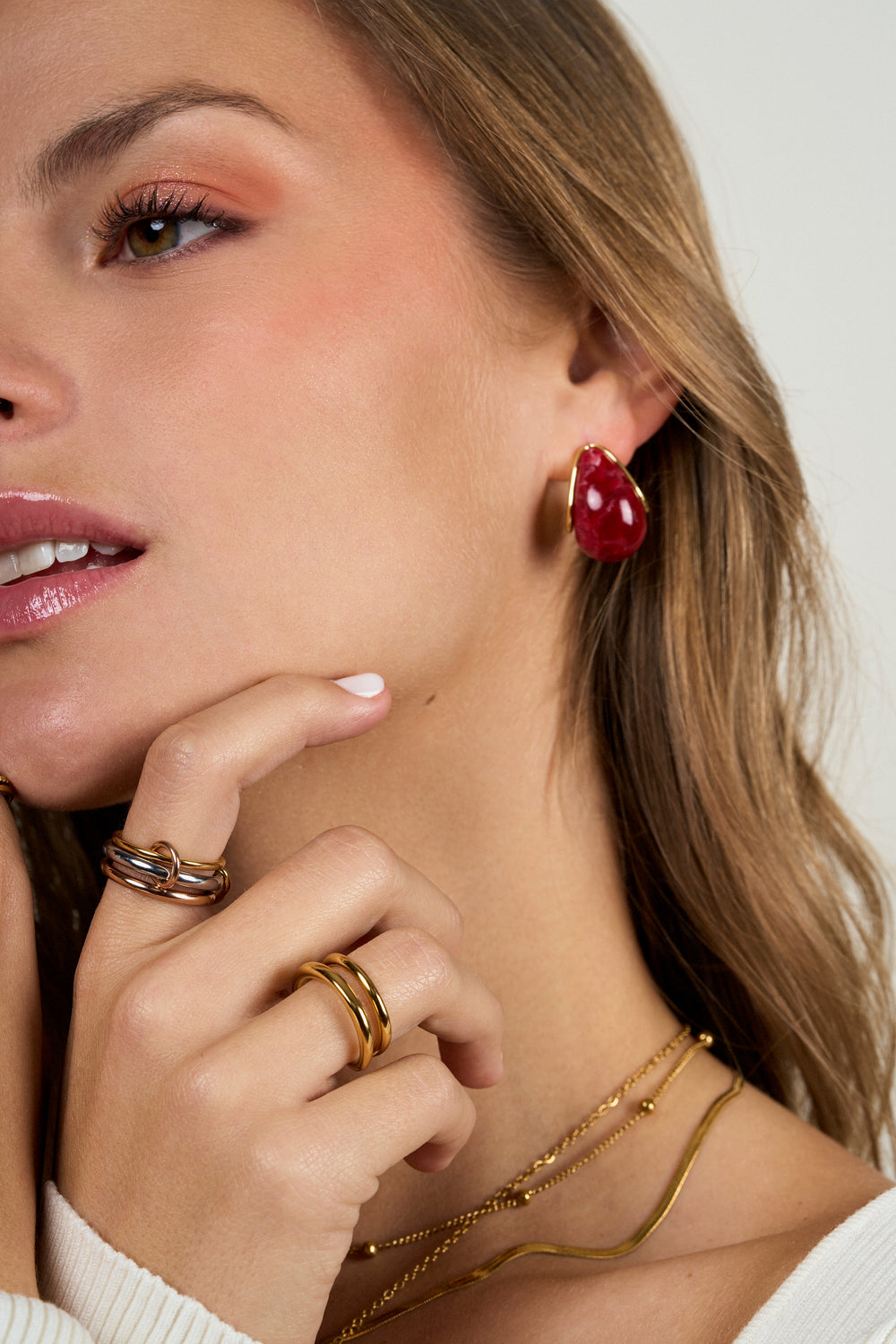 Par Arete Gota Marmoleada