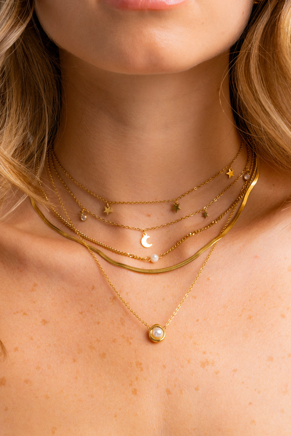 Collar Con Dije Irregular Con Perla