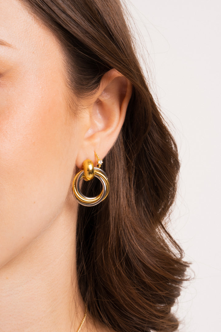 Par Arete Circulo Chico Enlazado Chunky