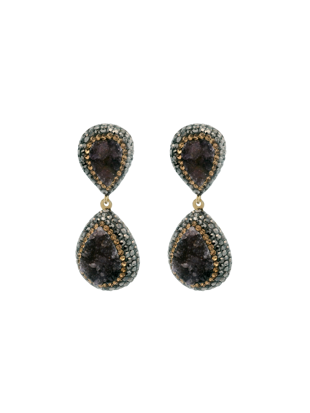 Par Arete Dobe Gota Amatista Dorado