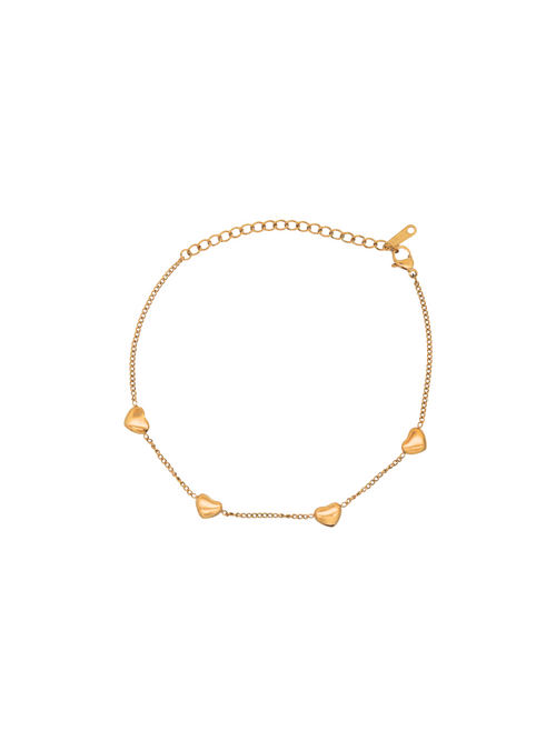 Pulsera Corazones Dorado