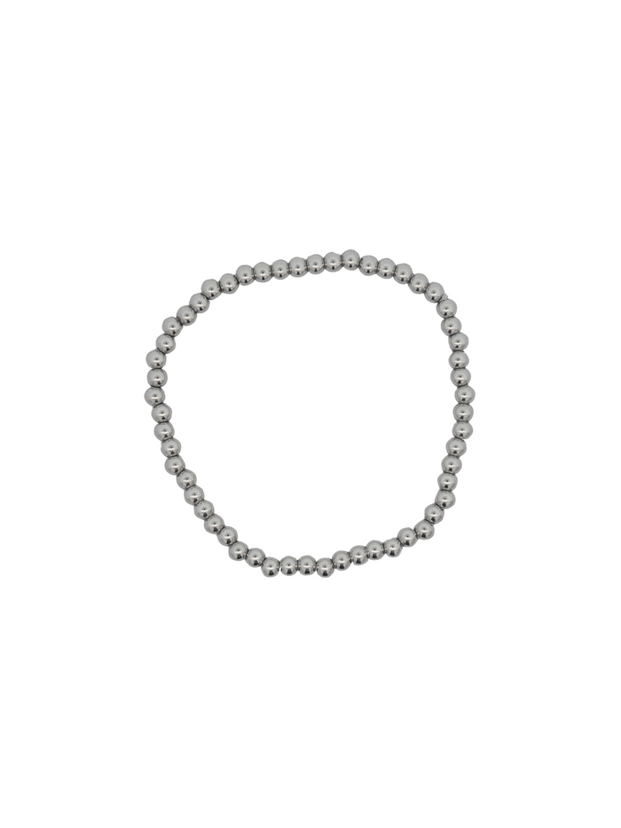Pulsera Bolitas Plateadas 4 mm