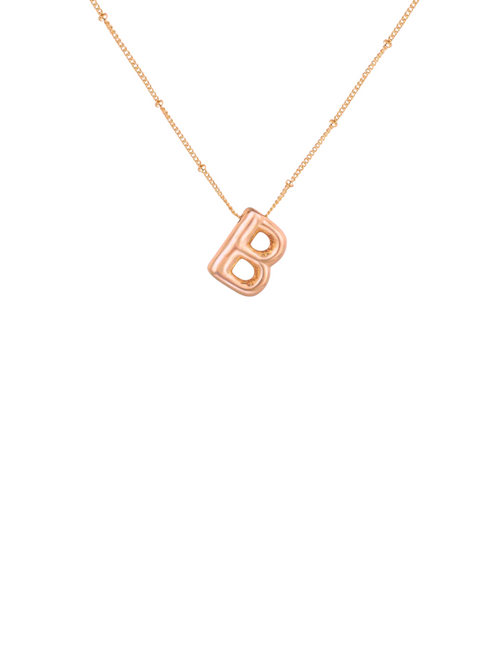 Collar Bolitas Rose Gold Inicial Balloon