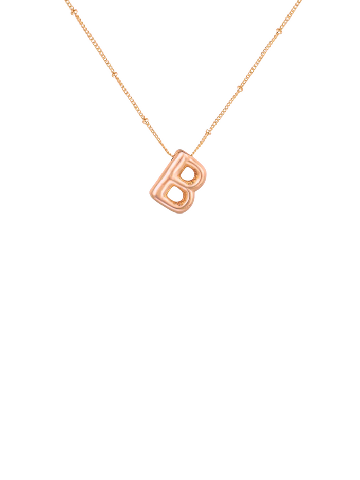 Collar Bolitas Rose Gold Inicial B Balloon