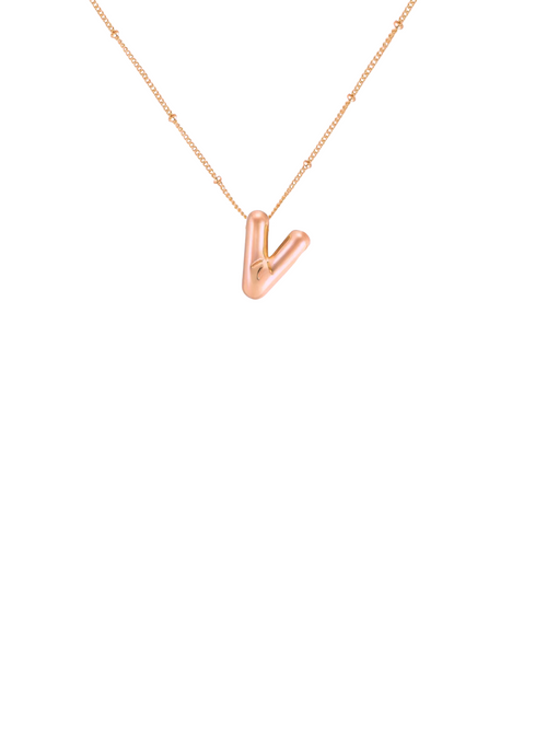 Collar Bolitas Rose Gold Inicial Balloon