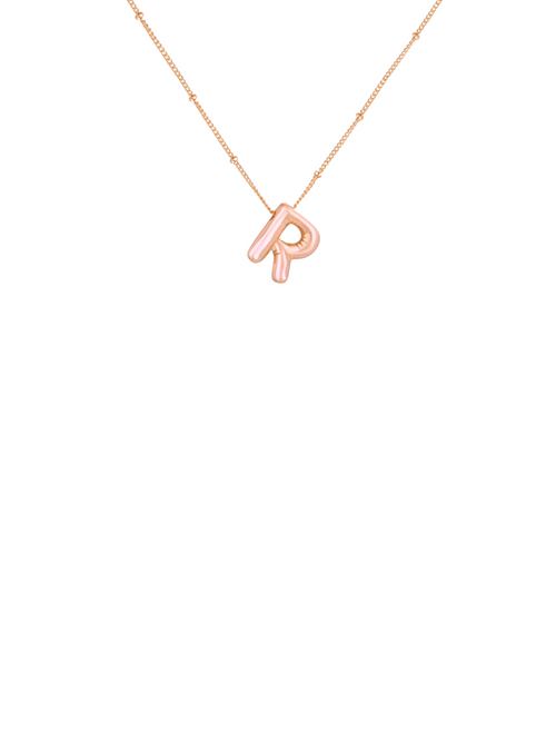 Collar Bolitas Rose Gold Inicial Balloon