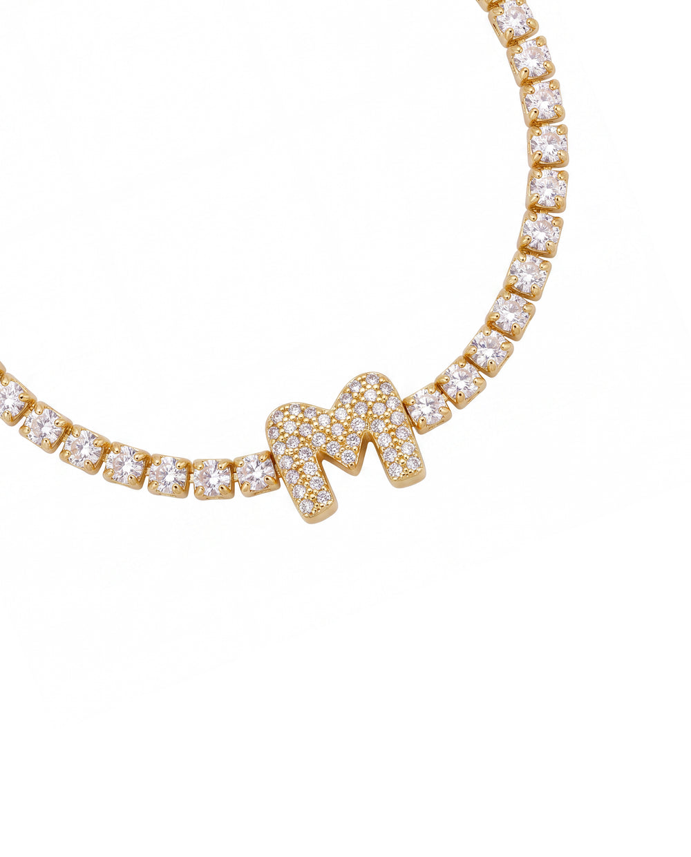 Pulsera Zirconias Con Inicial Mini Bubble