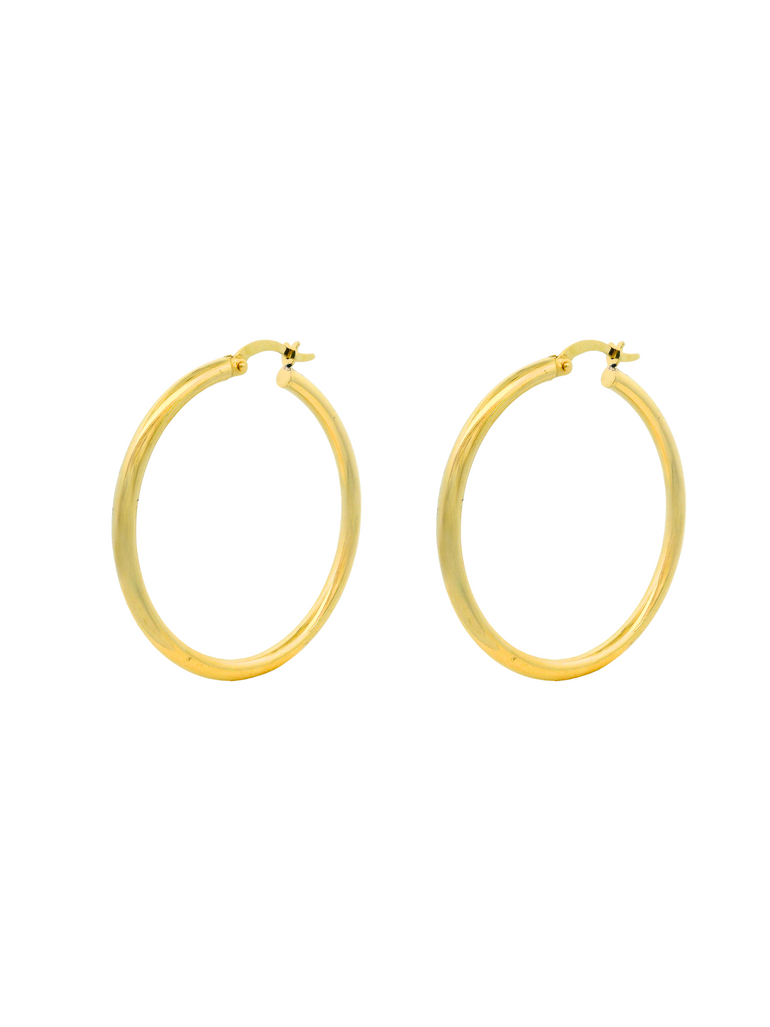 Par Arracada Delgada 35 mm Oro 14k