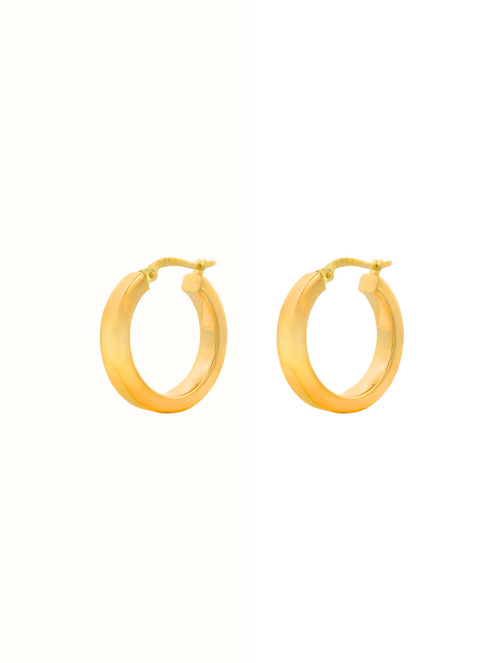 Par Arracada Plana 20 mm Oro 14k