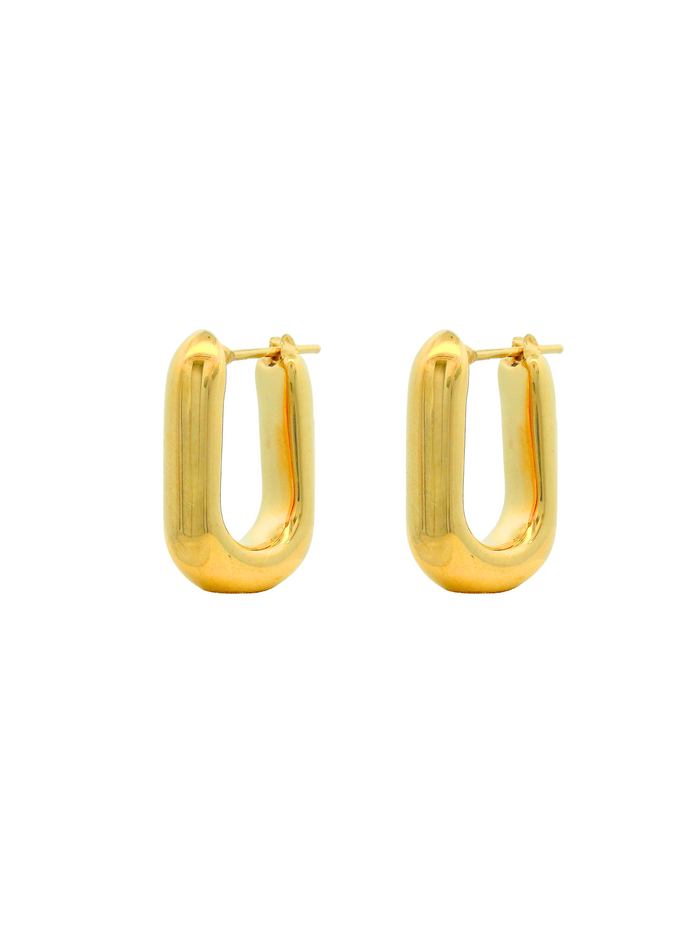 Par Arracada Rectangular Oro 14k