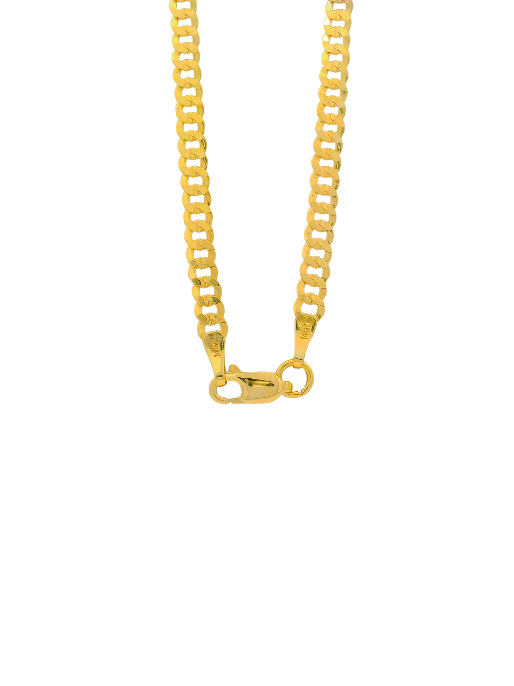 Collar Eslabones Ovalados Planchados Oro 14k