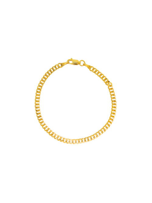 Pulsera Eslabones Ovalados Planchados Oro 14k