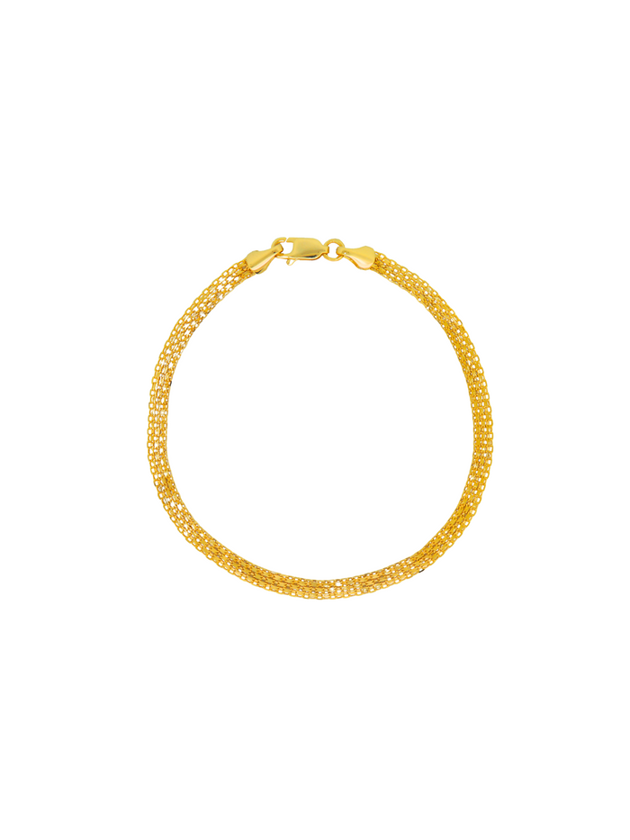 Pulsera Tejida 3 mm Oro 14k