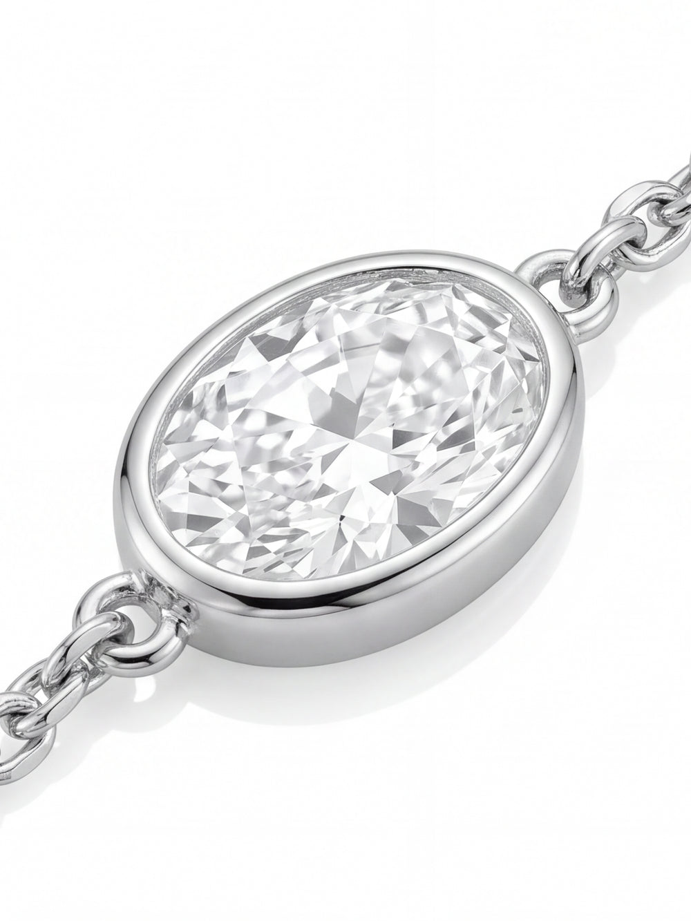 Pulsera Diamante Lab-Grown Solitario Corte Oval 0.7 Ct