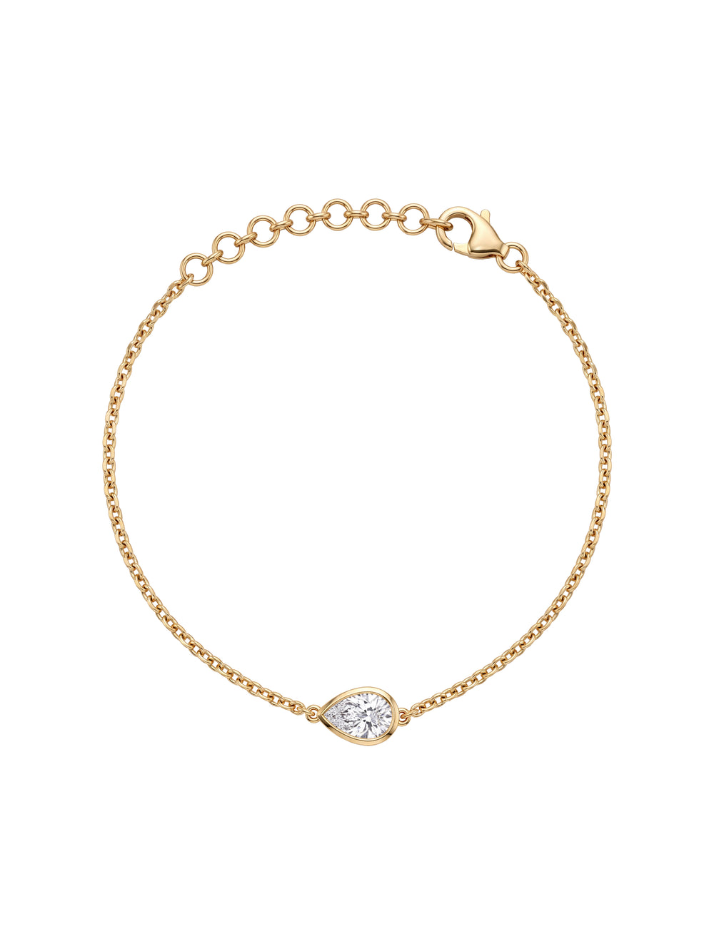 Pulsera Diamante Lab-Grown Solitario Corte Pera 0.7 Ct