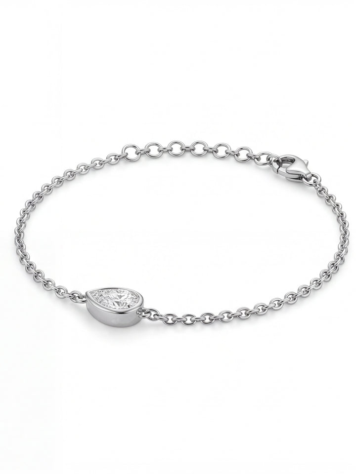Pulsera Diamante Lab-Grown Solitario Corte Pera 0.7 Ct