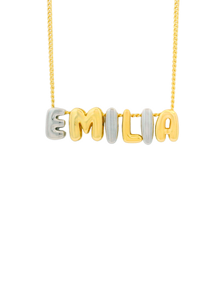 Personaliza Tu Collar Con Inicial Mini Bubble Combinado