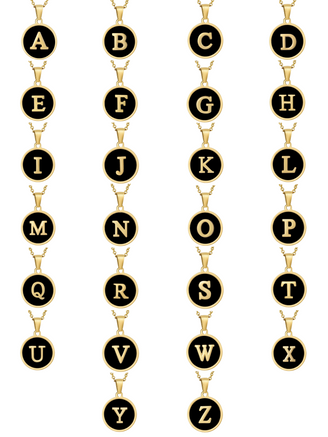 Collar Con Inicial Fondo Negro