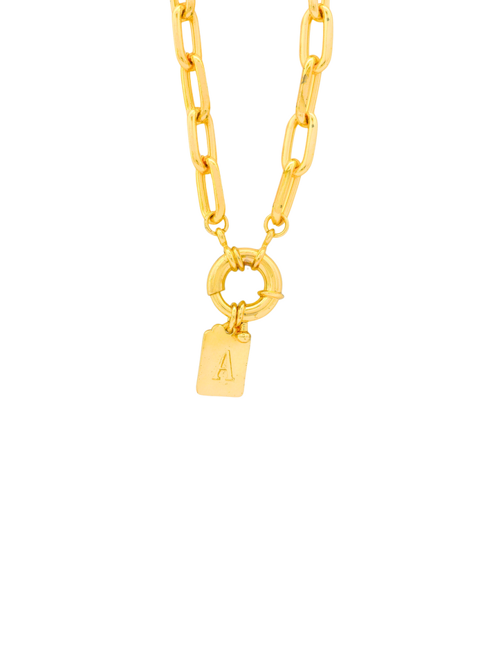 Collar Eslabon y Timon Con Inicial