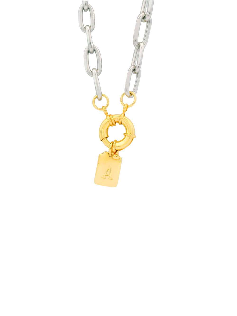 Collar Eslabon y Timon Con Inicial