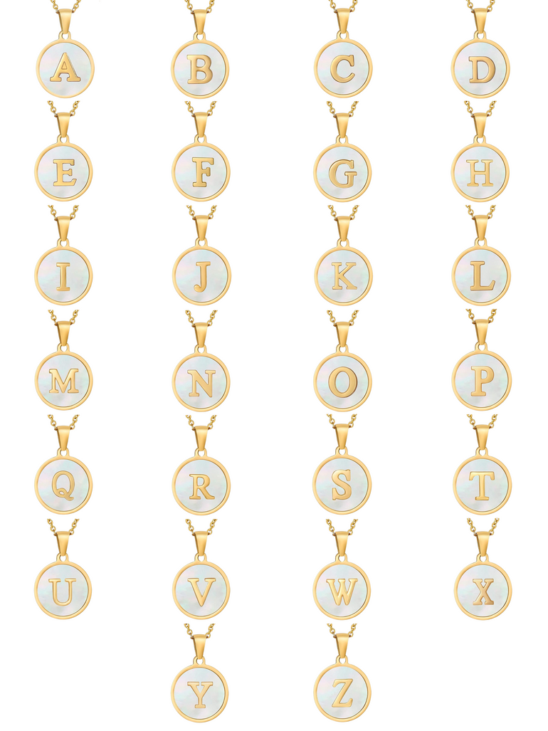 Collar Concha Nacar con Inicial