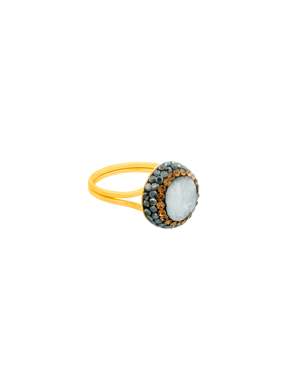 Anillo Con Cuarzo Blanco