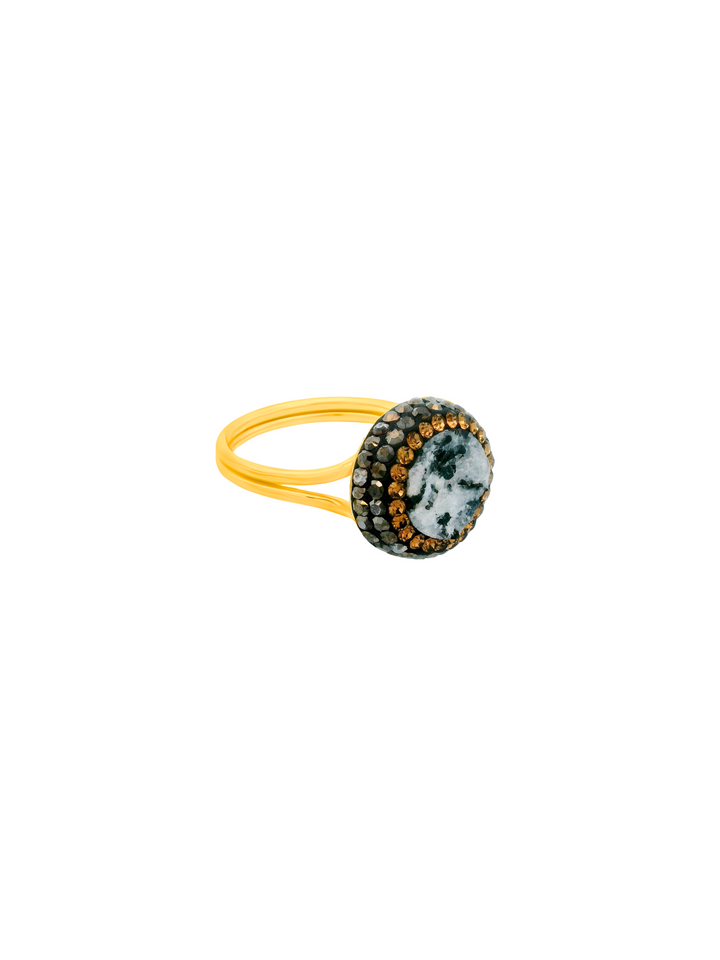 Anillo Con Piedra Jaspe Negra
