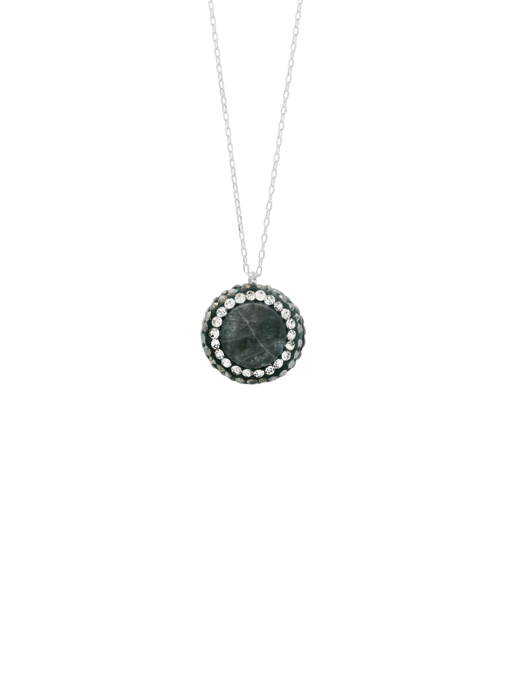 Collar Con Dije Piedra Labradorita
