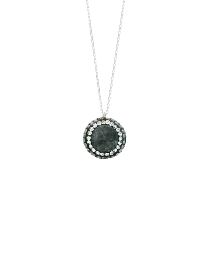 Collar Con Dije Piedra Labradorita