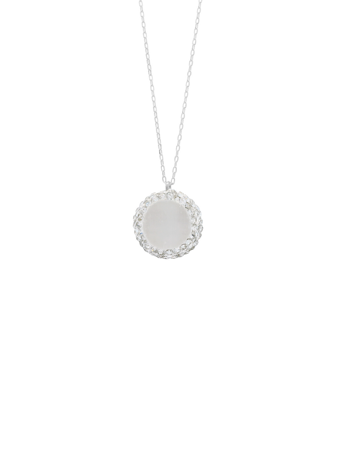 Collar Plateado Con Dije Selenita