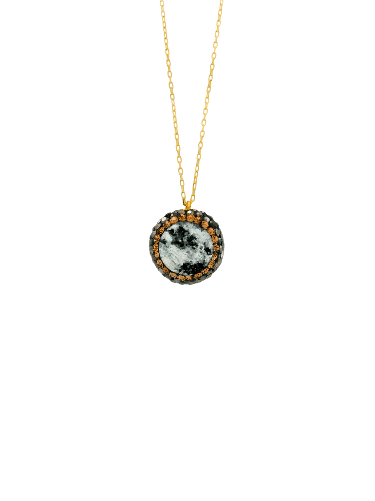 Collar Con Dije Piedra Jaspeada