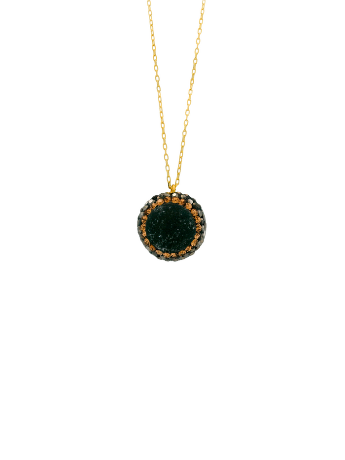 Collar Con Dije Calcita Negra