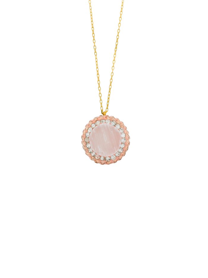 Collar Dorado Con Piedra Selenita RoseGold
