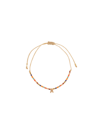 Pulsera Chaquiras Rainbow Con Inicial