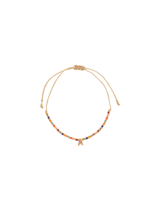 Pulsera Chaquiras Rainbow Con Inicial