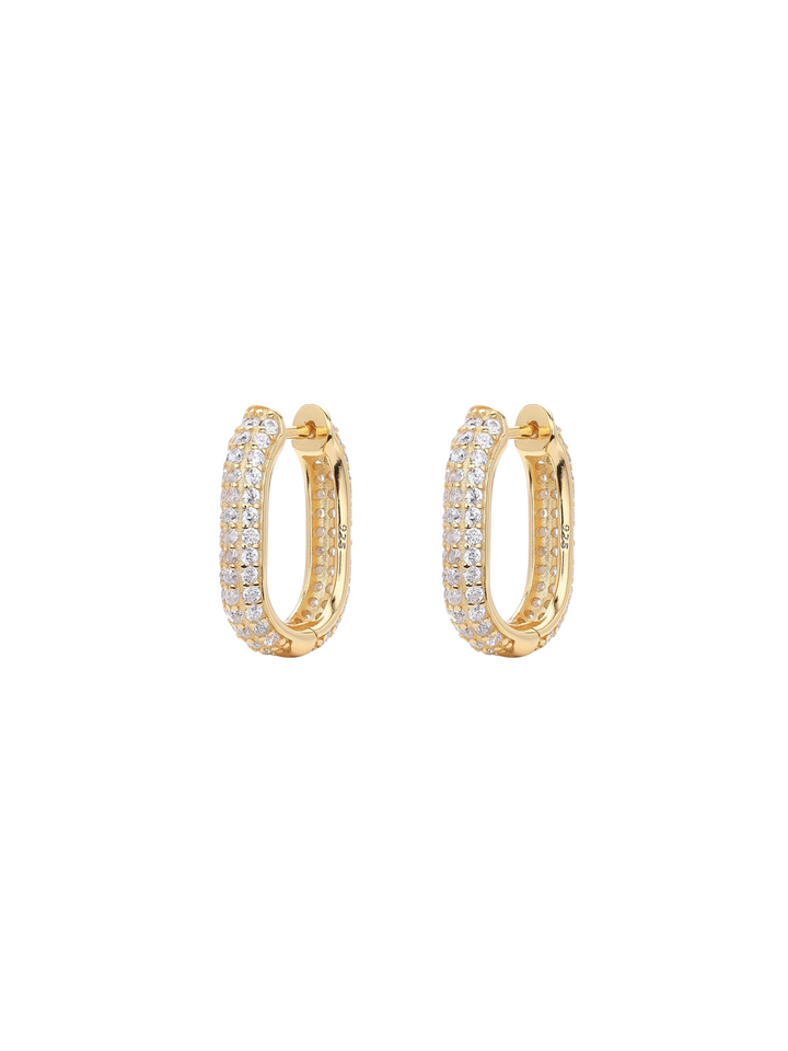 Par Arracada Con Zirconias Forma U