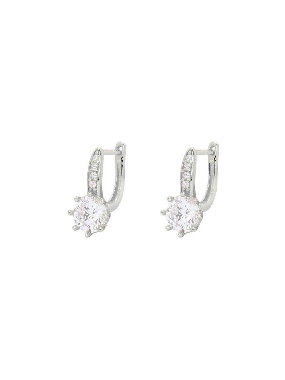 Par Arracada Tipo U Con Zirconia Central