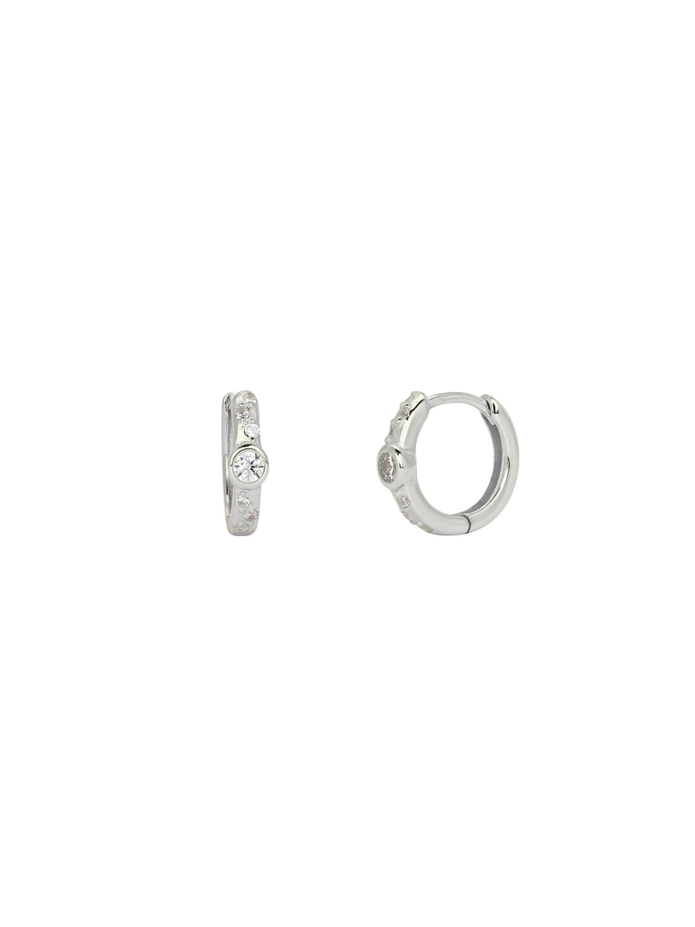 Arracada Con Zirconia Central y ZigZag
