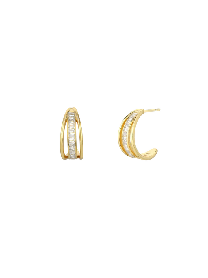 Par Arracada Doble Con Zirconias